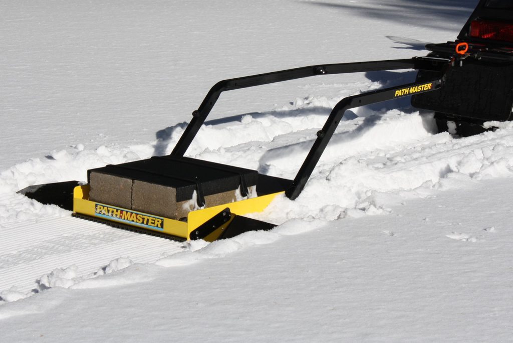 snow groomed walking path.