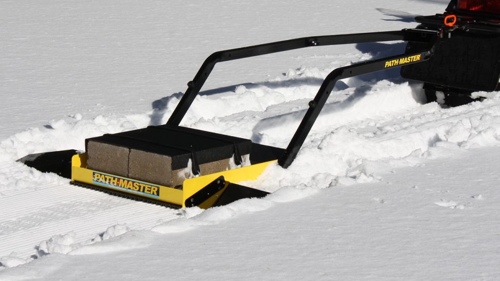 snow groomed walking path.