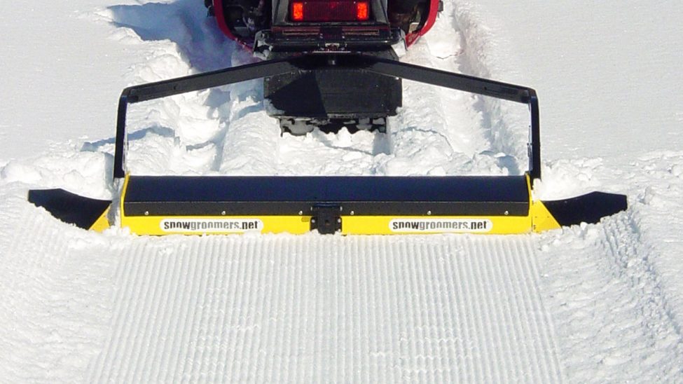 snow groomer back view