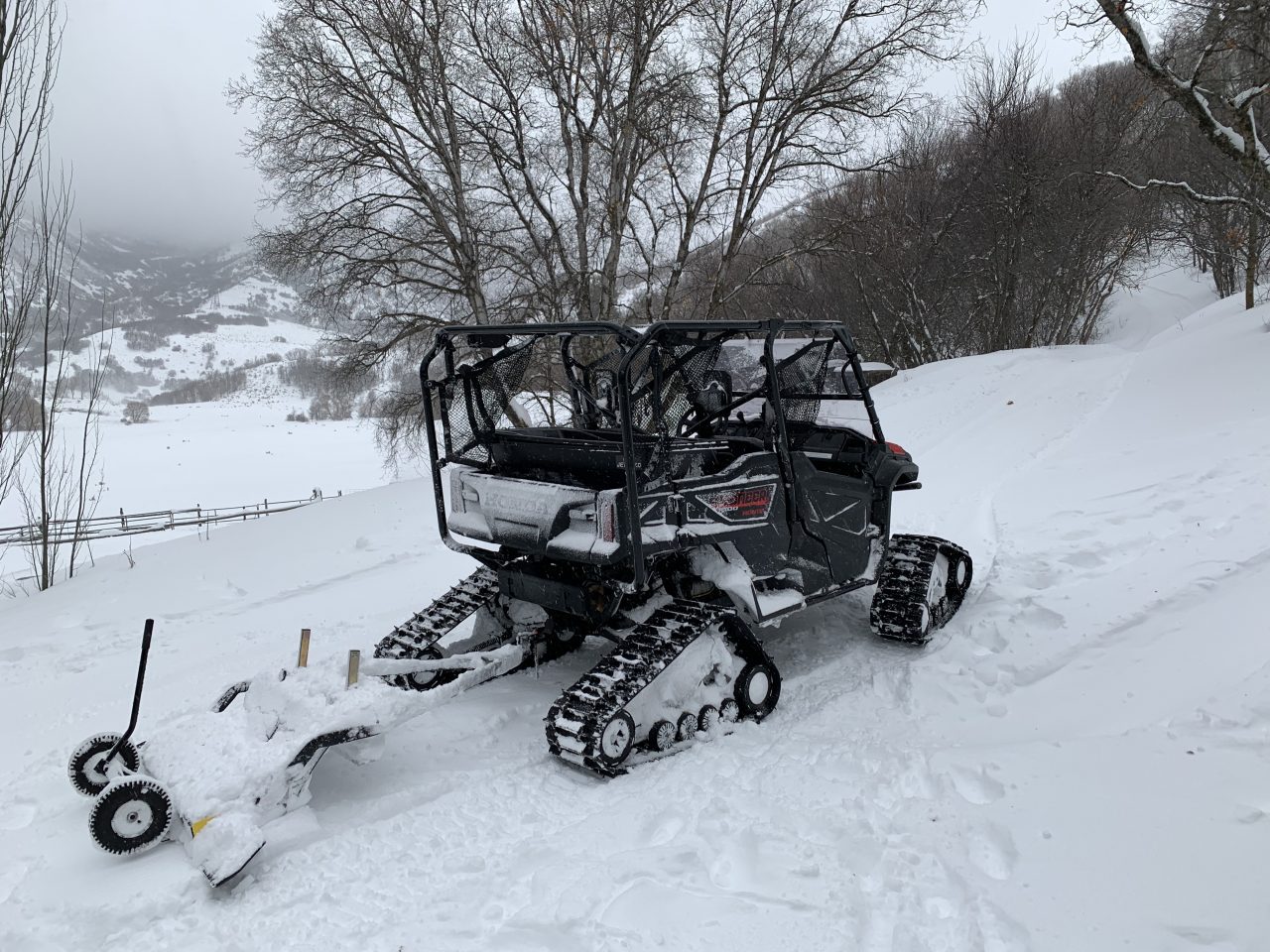 UTV snow groomer