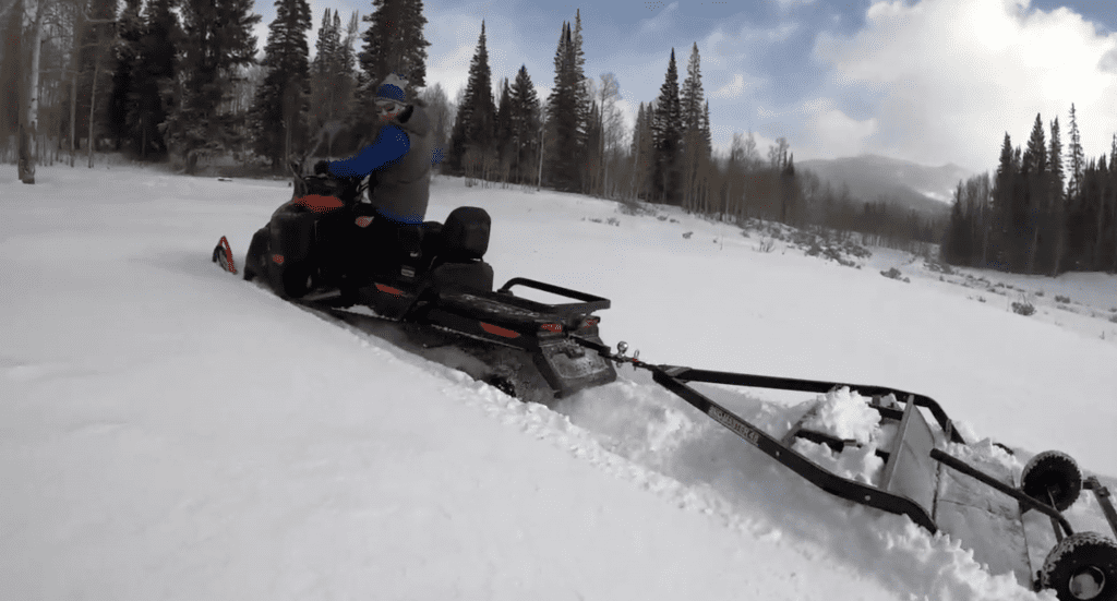stuck snowmobile